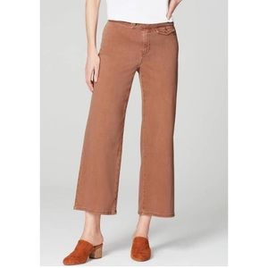 Women's Tab-Waist Full-Leg Denim Crops Pants